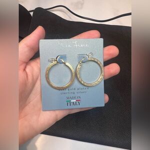 - 18k Gold Plated Sterling Silver Hoop Earrings